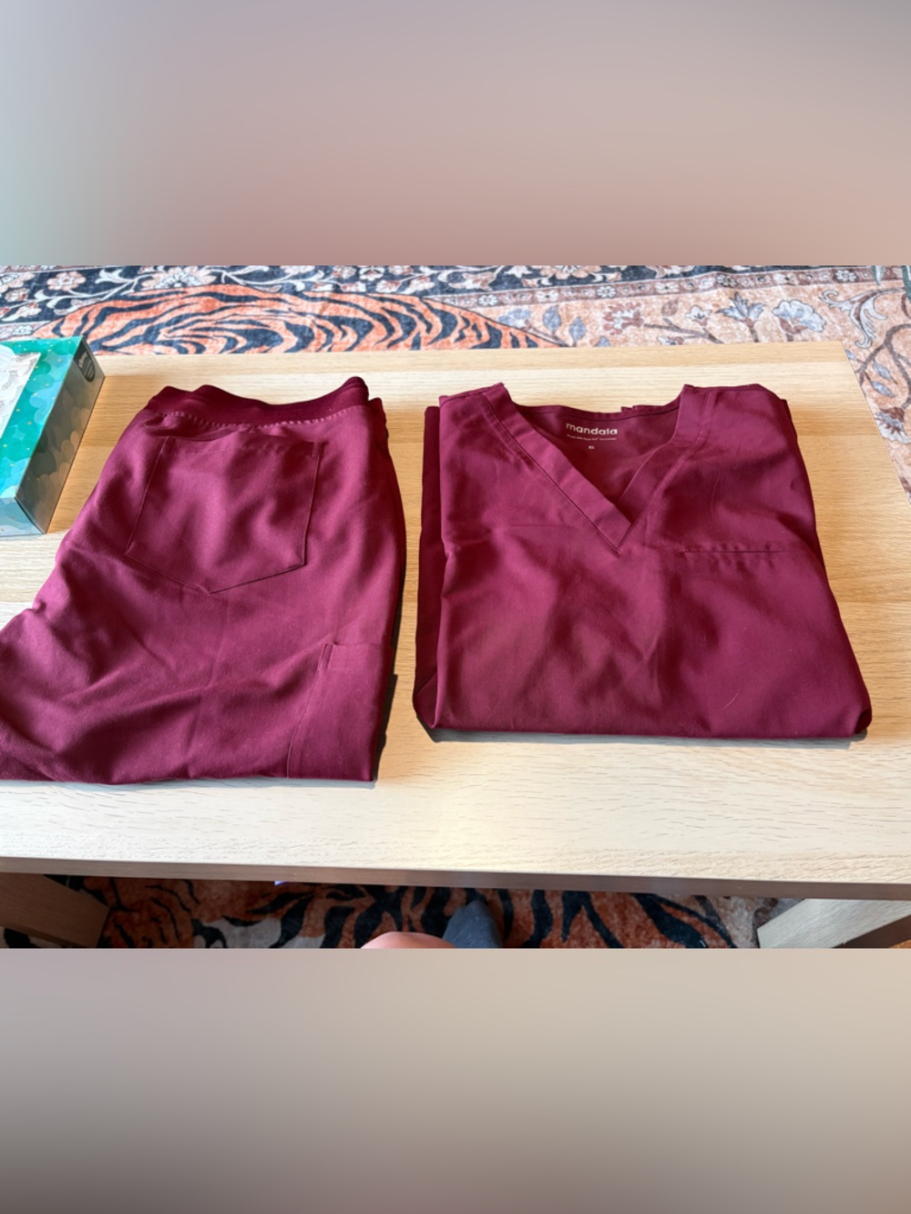 Mandala Scrub set in Maroon